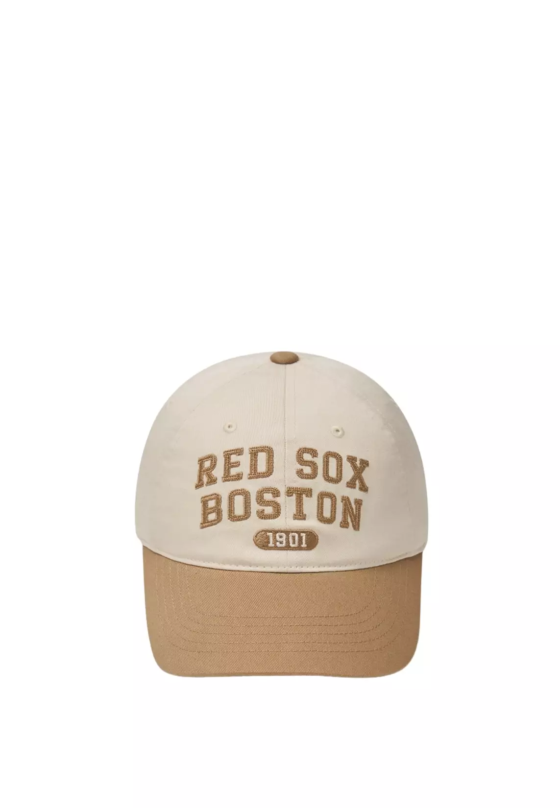 Cursive Logo Color Block Unstructured Cap - Boston Beige