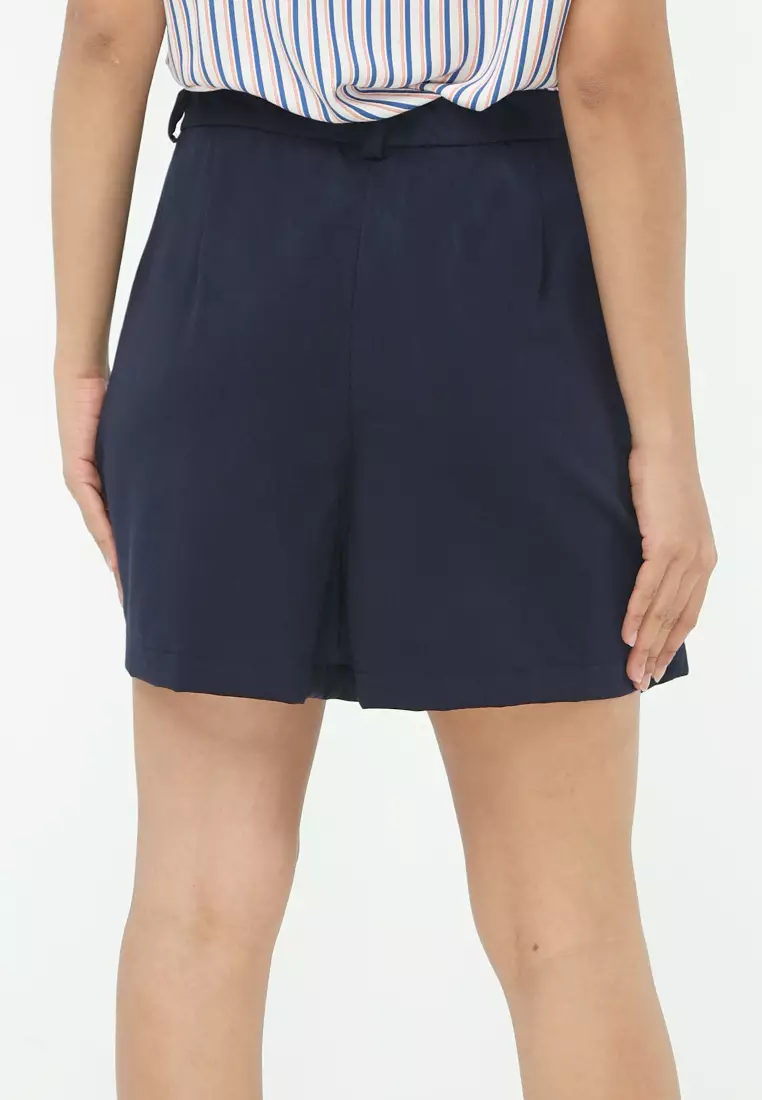 Ladies navy tailored best sale shorts