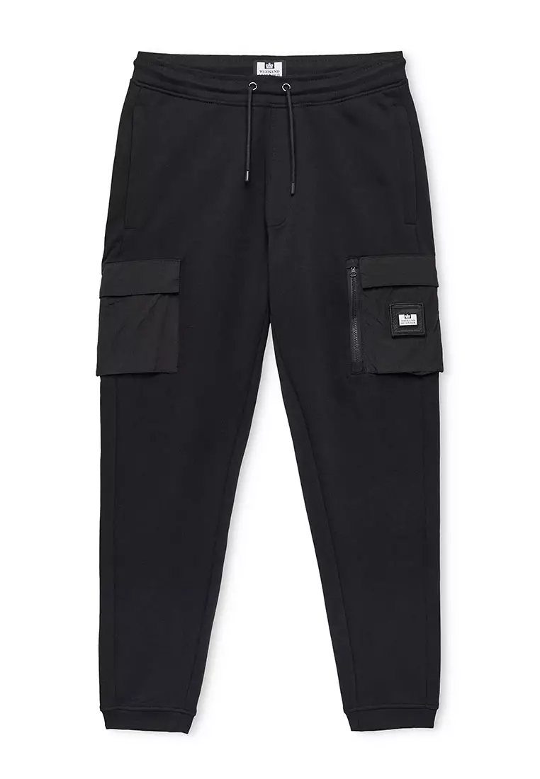 MENS BLACK LIPPI JOG PANT WITH PARACHUTE POCKETS