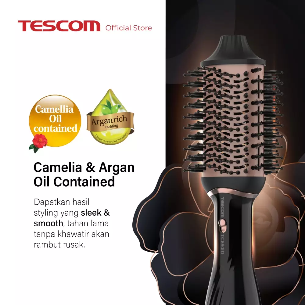 Tescom Gloss Pro 2in1 Volume Airstyler - Hair Dryer / Sisir Angin Blow & Pengering Rambut TC580ID
