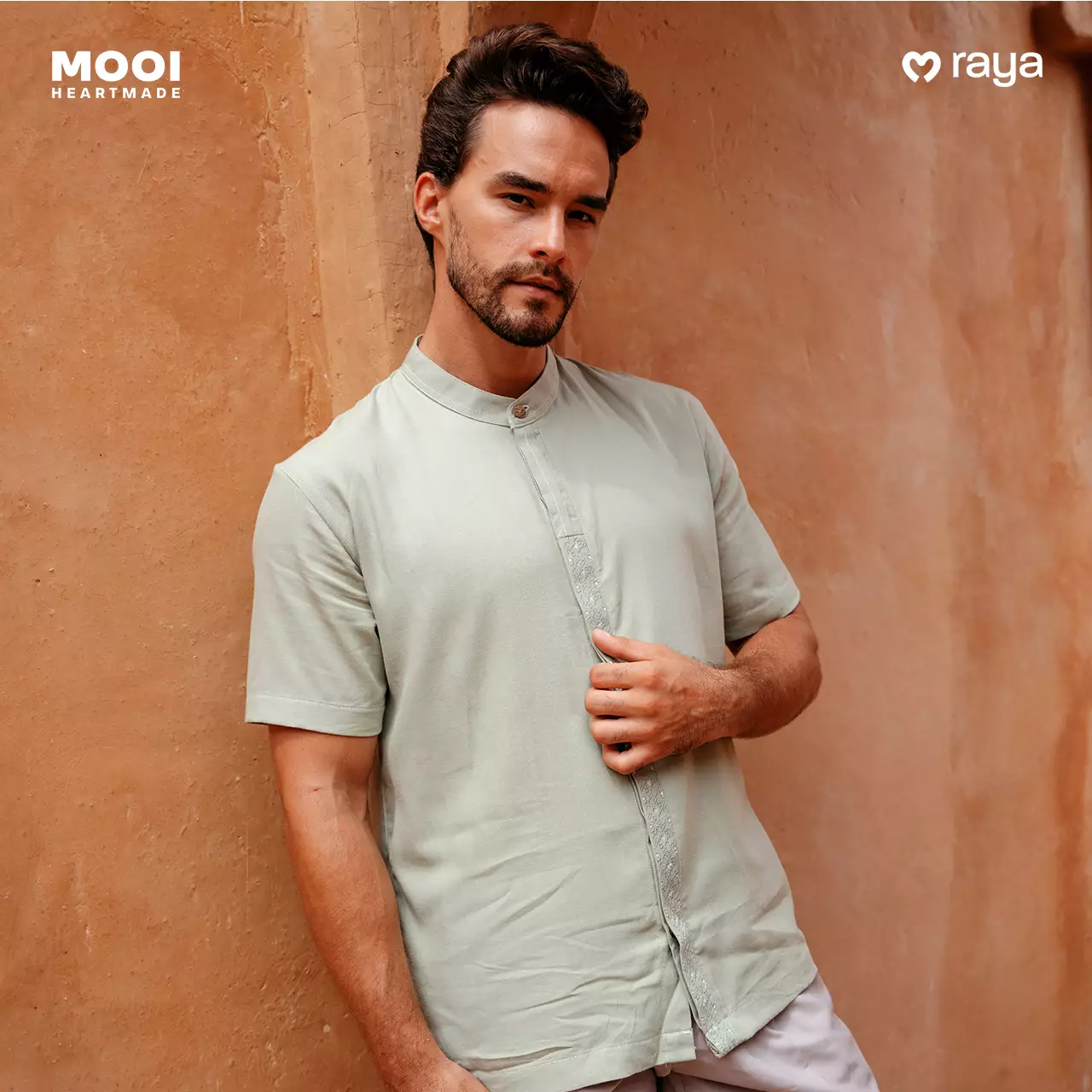 Mooi Atasan Pria Kemeja Pria Raya Collection Haneef Koko - White