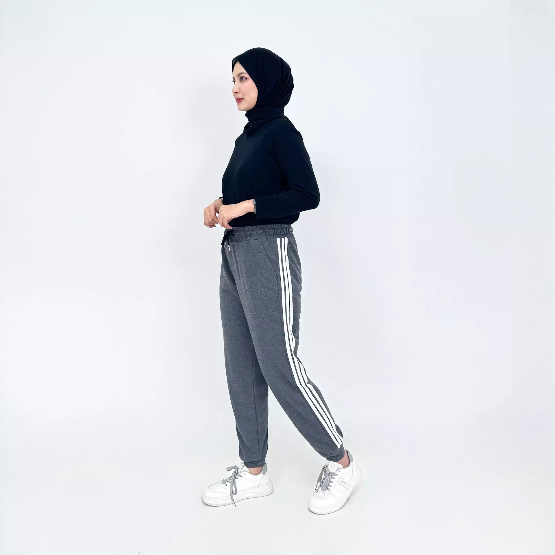 Jogger Running Pants Raisa ABU TUA Celana Panjang Olahraga Wanita