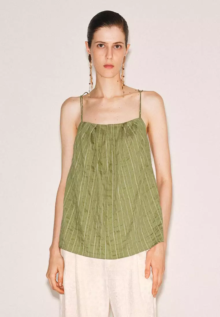 Buy Urban Revivo Striped Lyocell Spaghetti Strap Cami Top 2026 Online ...