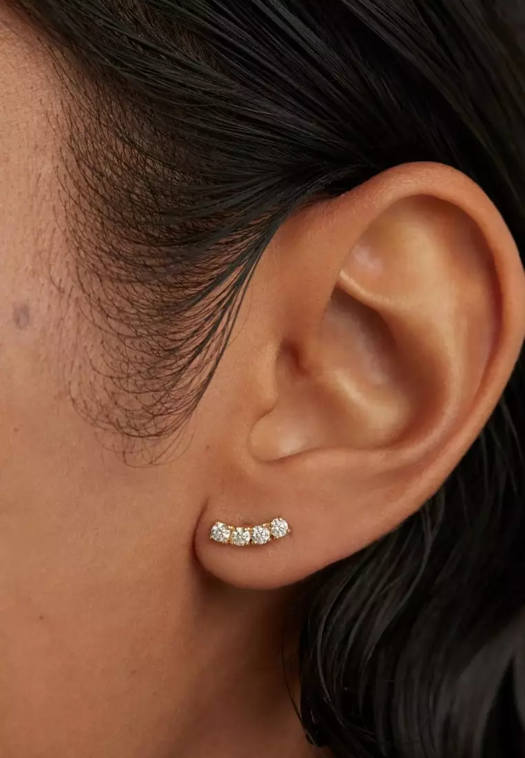 Quattro Diamond 18K Gold Stud Earrings