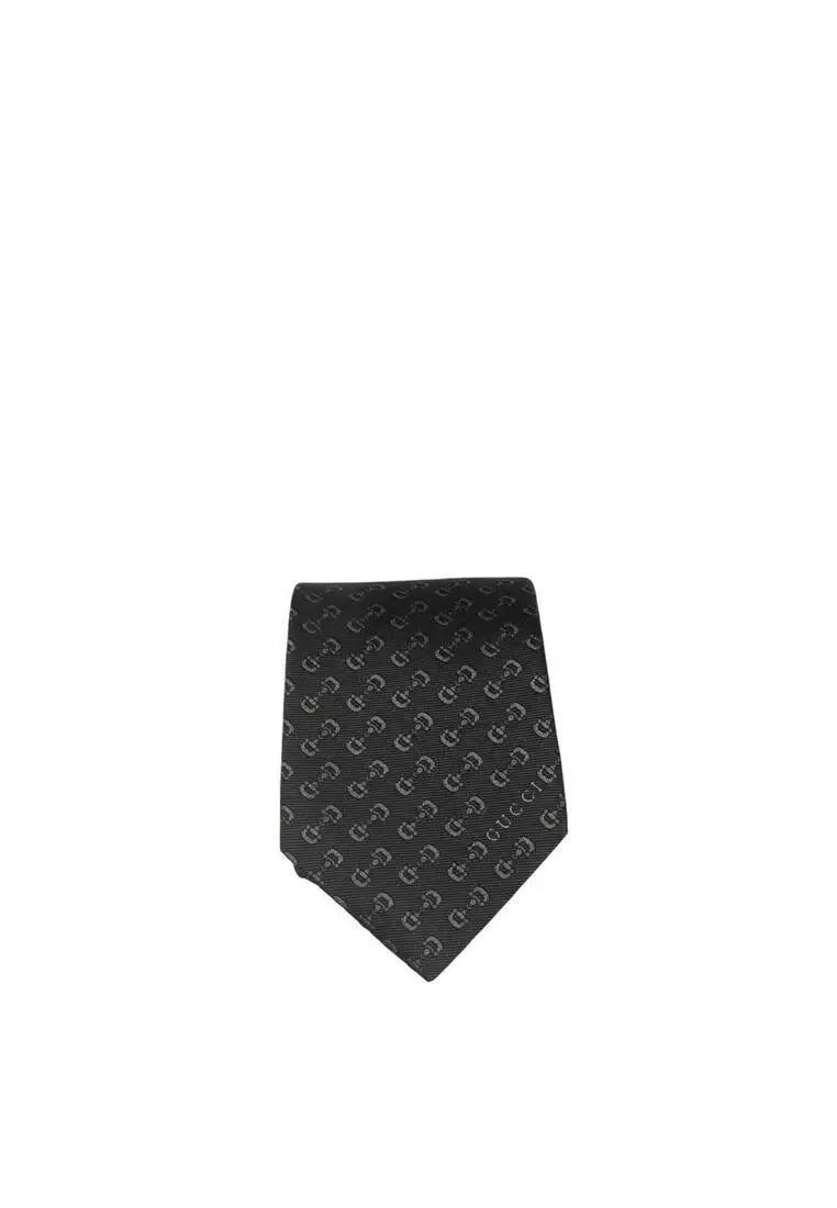 Horsebit Silk Jacquard Tie Tie