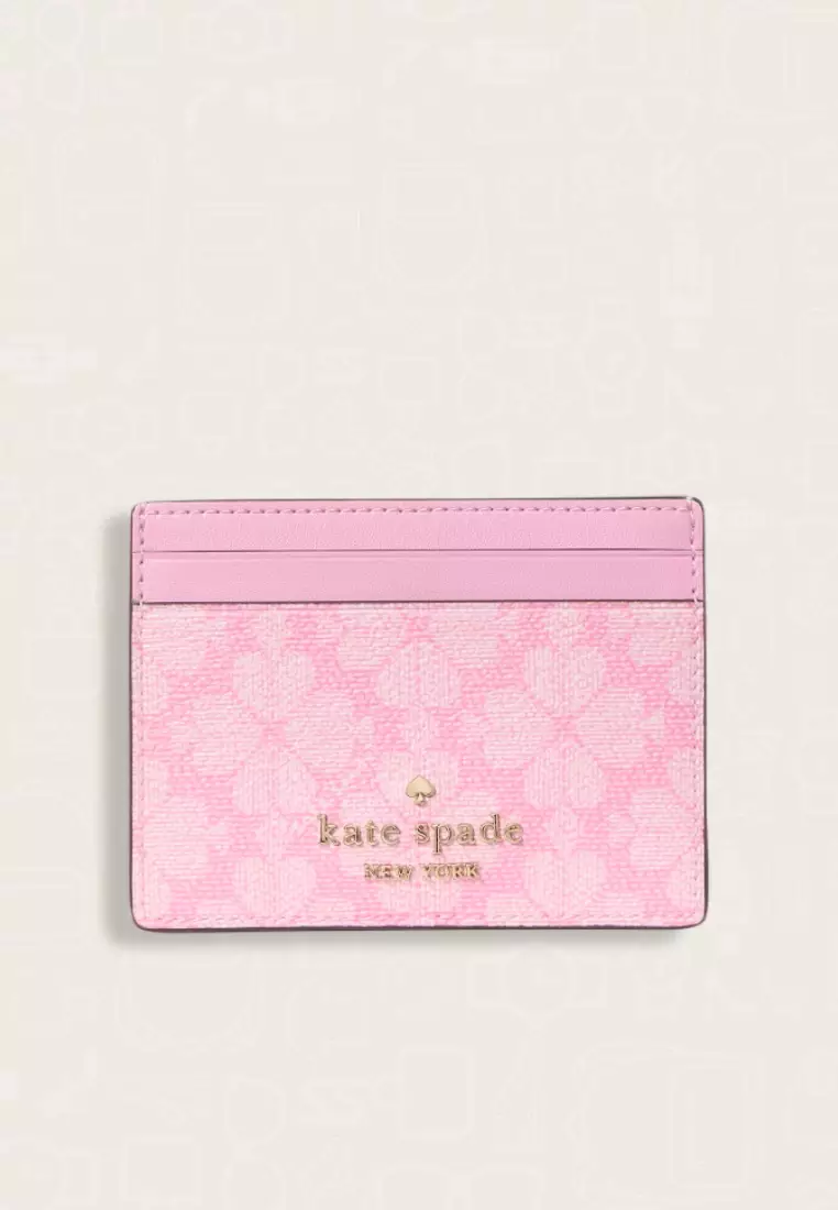 Kate Spade Boxed Spade Flower Small Slim Card Holder Parisian Rose Multi