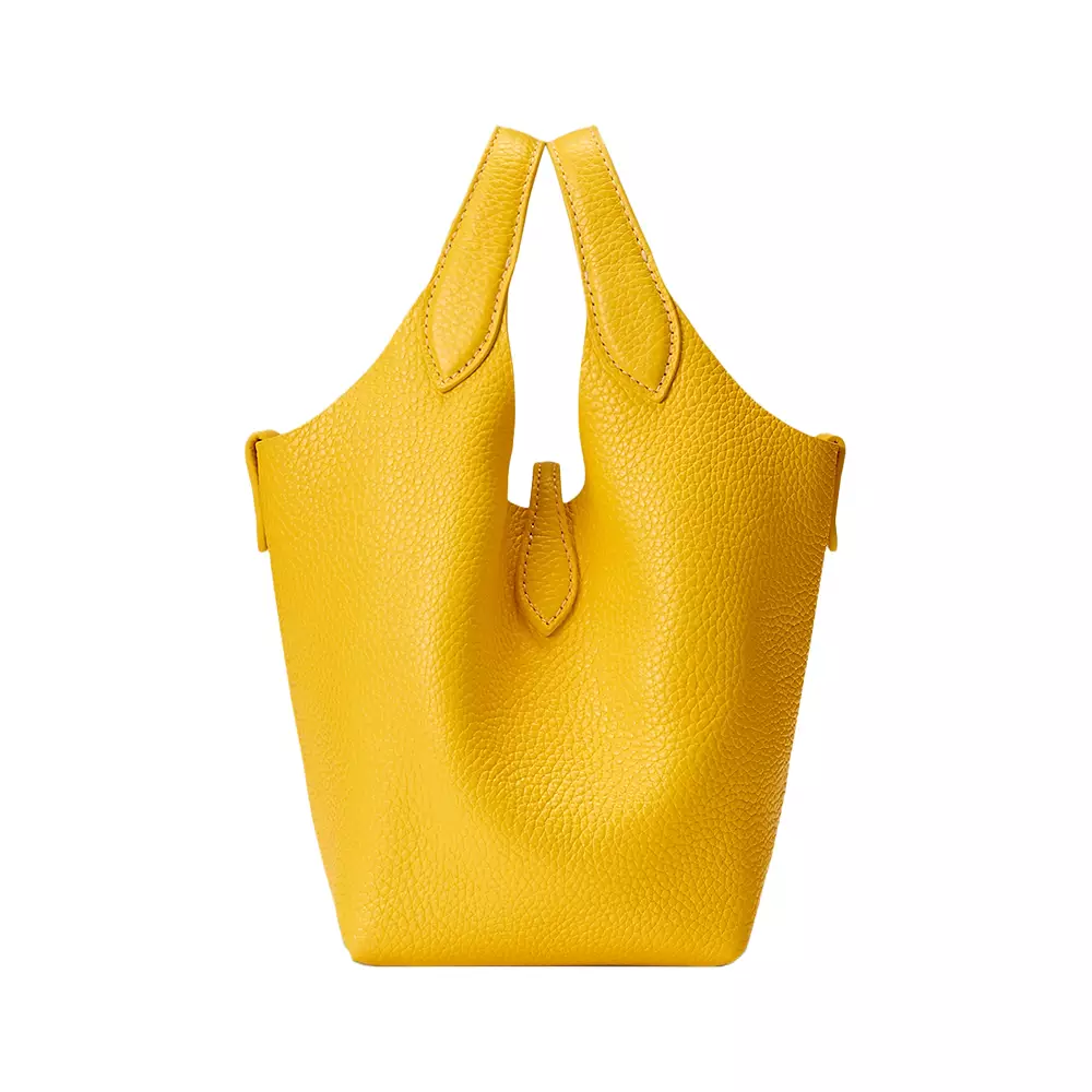 Polo Play Leather Small Tote and Crossbody Canary Yellow