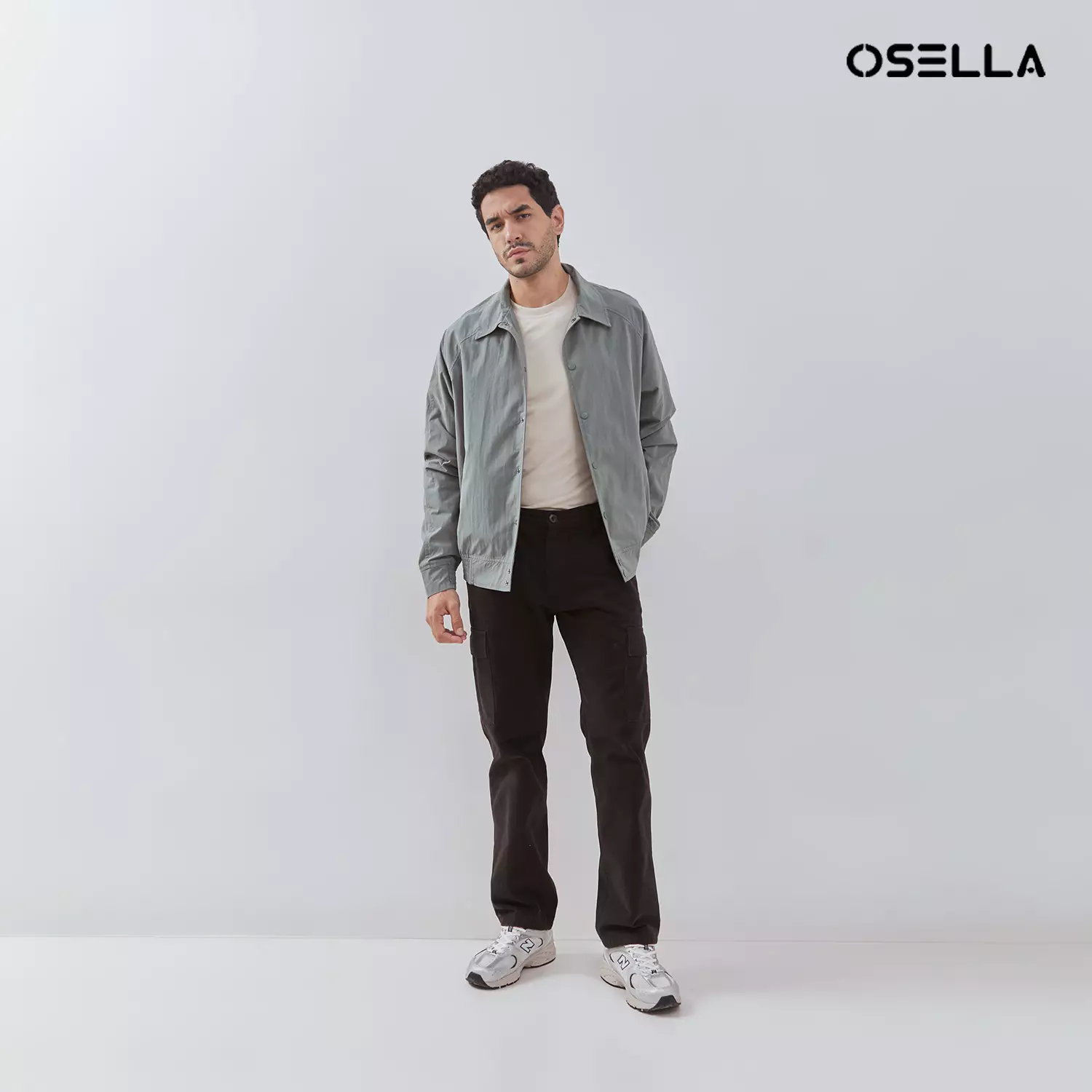 [NEW] Osella Tommy Nylon Cotton Bomber Jacket In Lafayette Green 1061400219 | Jaket Bomber Pria