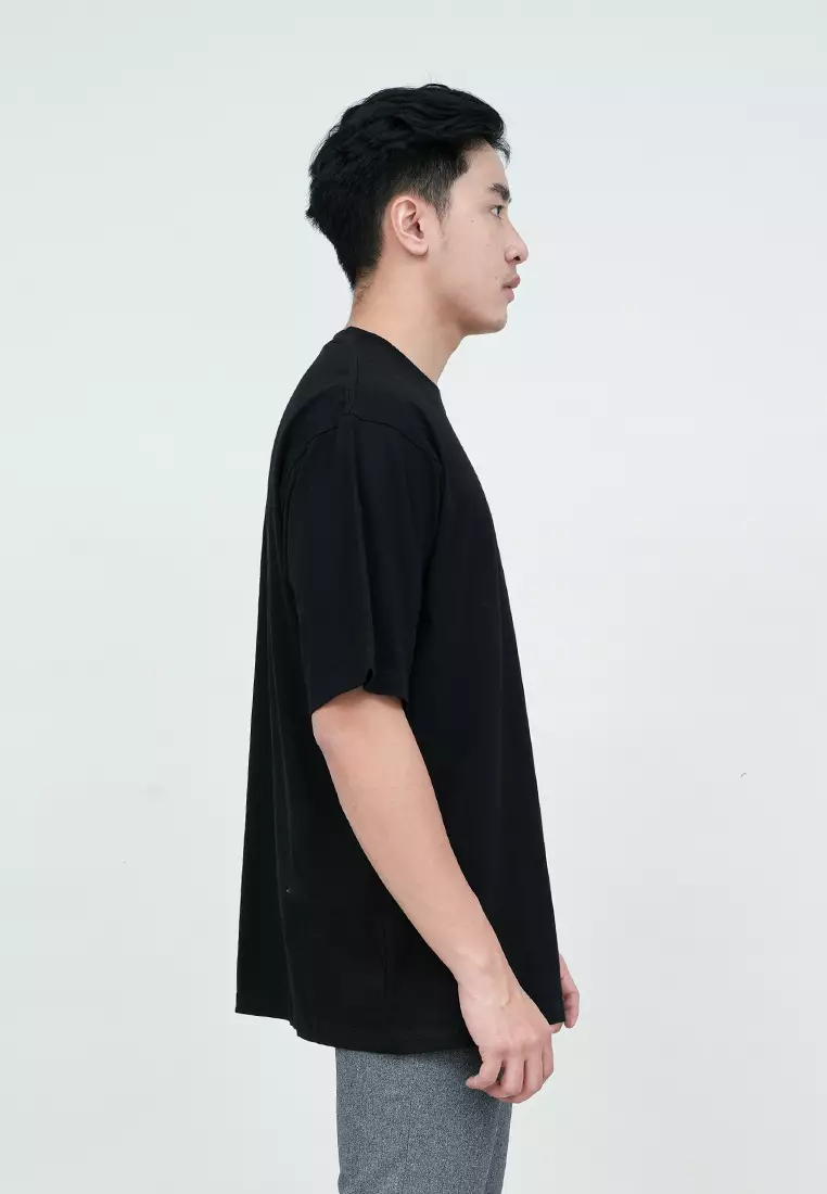 Houseofcuff Kaos Oversized T-shirt Pria Unisex Tebal Oversize Hitam