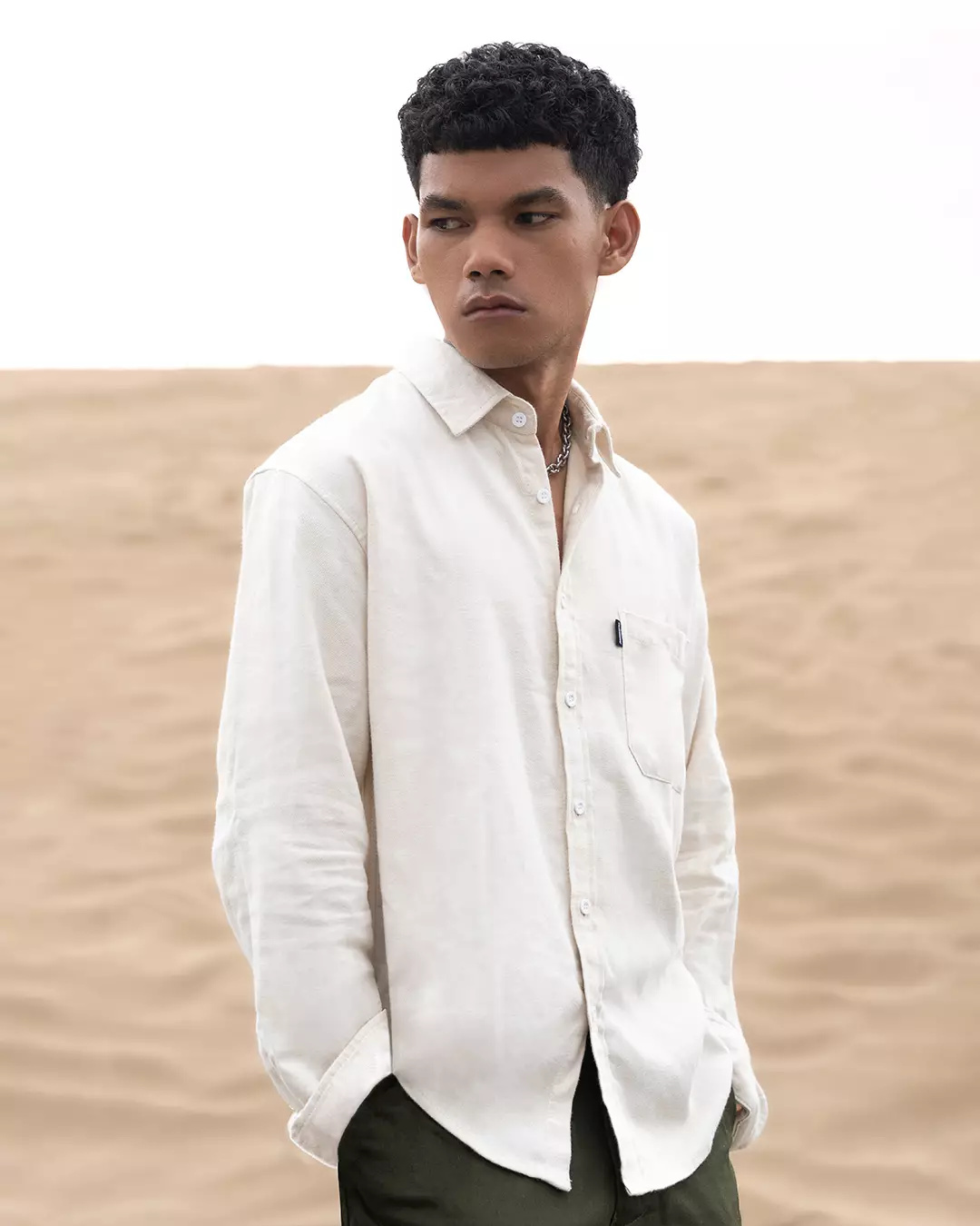 Gloaming Kemeja Fit Lebar Premium Breathable & Stylish Cream