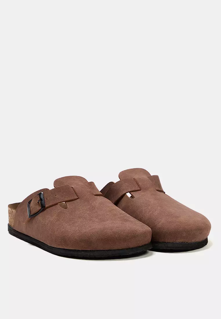 Brown Closed Front Flat Women's Sabo Slippers Takss25Te00001
