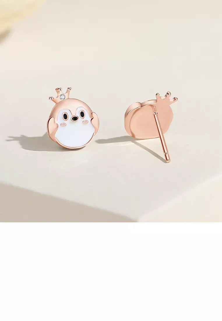 Buy Glamorousky 925 Sterling Silver Plated Rose Gold Simple Cute