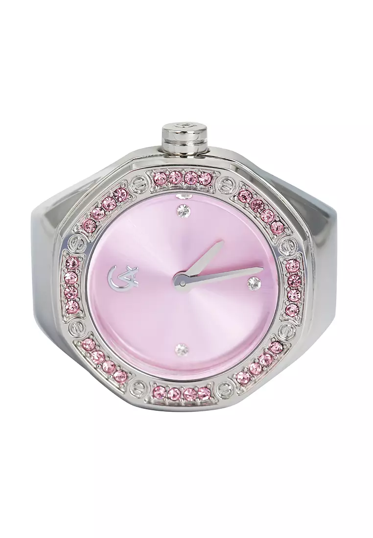 Jam Tangan Ring Wanita Alexandre Christie AC 2B06 LHBSSPN - Pink Dial - Stainless Steel