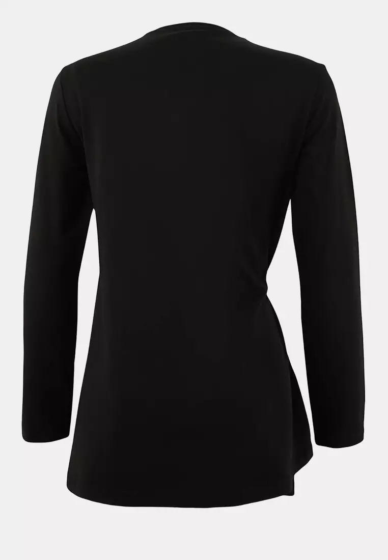 Black Regular Single Jersey Plain Knitted Tctss26Uk00007