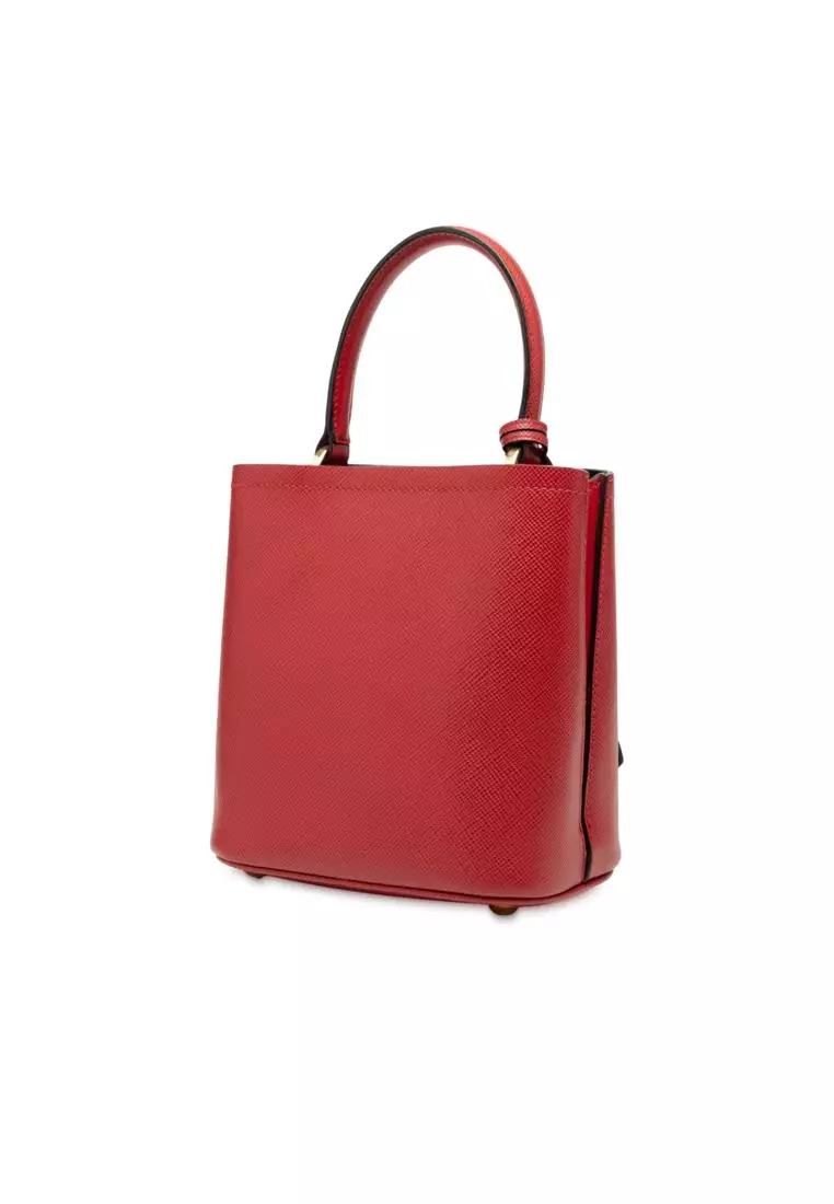 Pre-Loved Prada Small Embellished Saffiano Cuir Panier Satchel