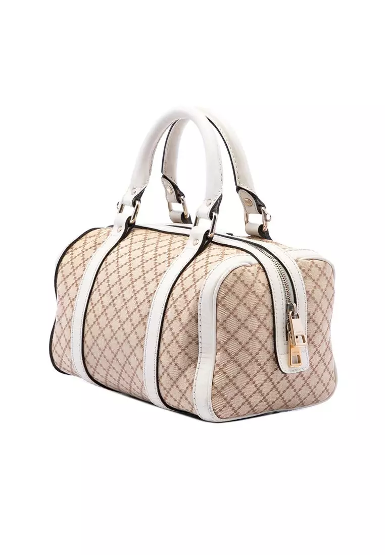 Pre-Loved Gucci Small Diamante Canvas Joy Boston Bag