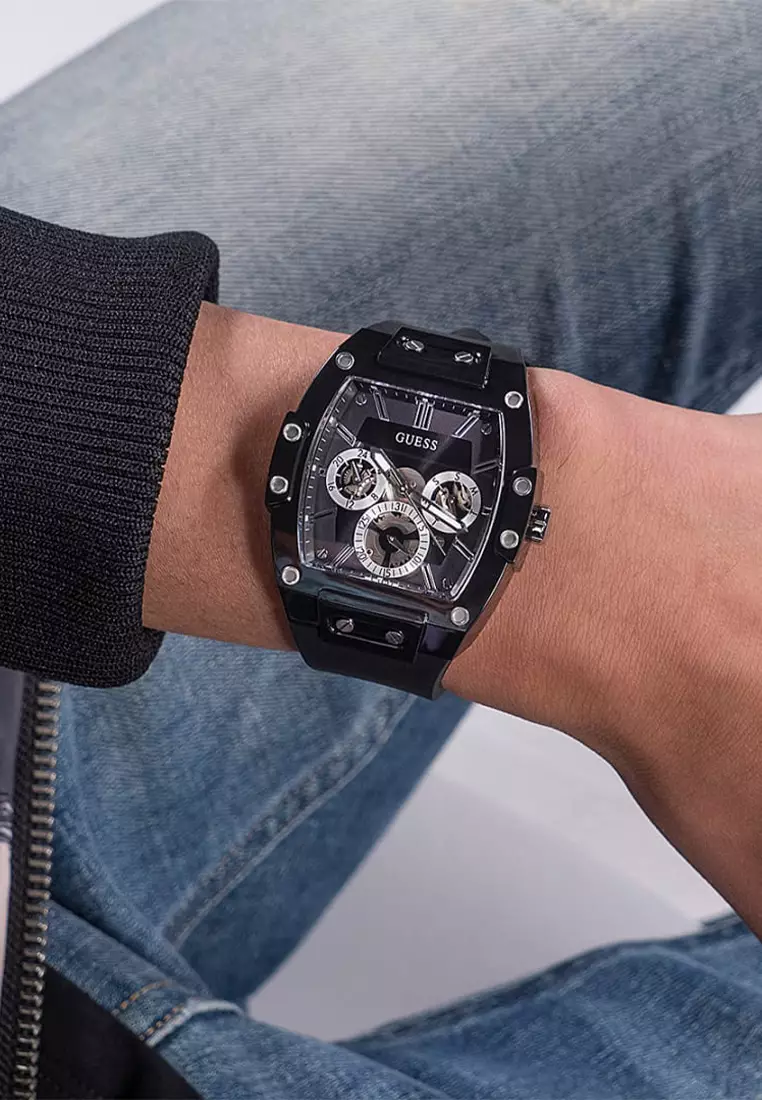 Guess GW0203G3 - Jam Tangan Pria - Black - Silicone Watch