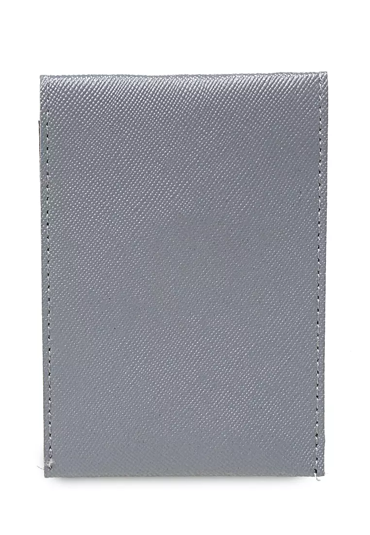 Manley Card Wallet Motif Polos Pengait Kancing Design Simple - Abu