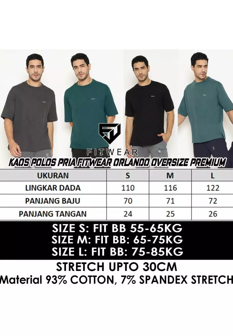 Fitwear - Koas OVERSIZE Pria ORLANDO PREMIUM OS - DARK TEAL