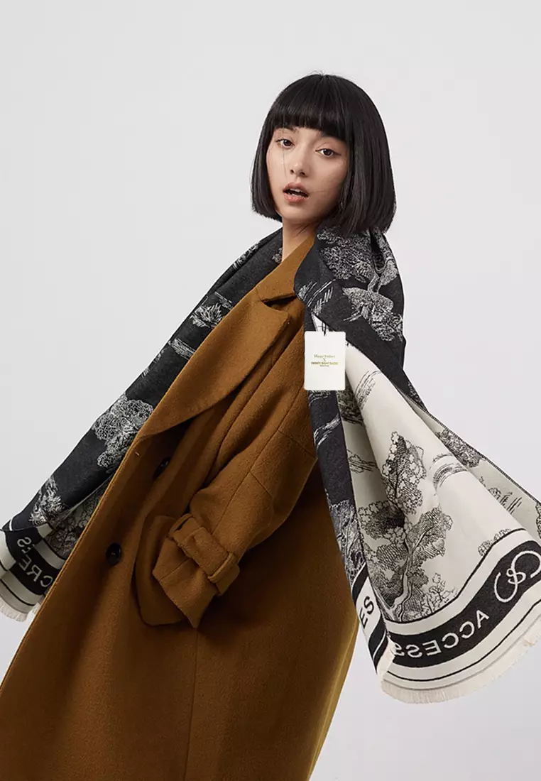 Landscape Painting Faux Cashmere Scarves AS-SY28625