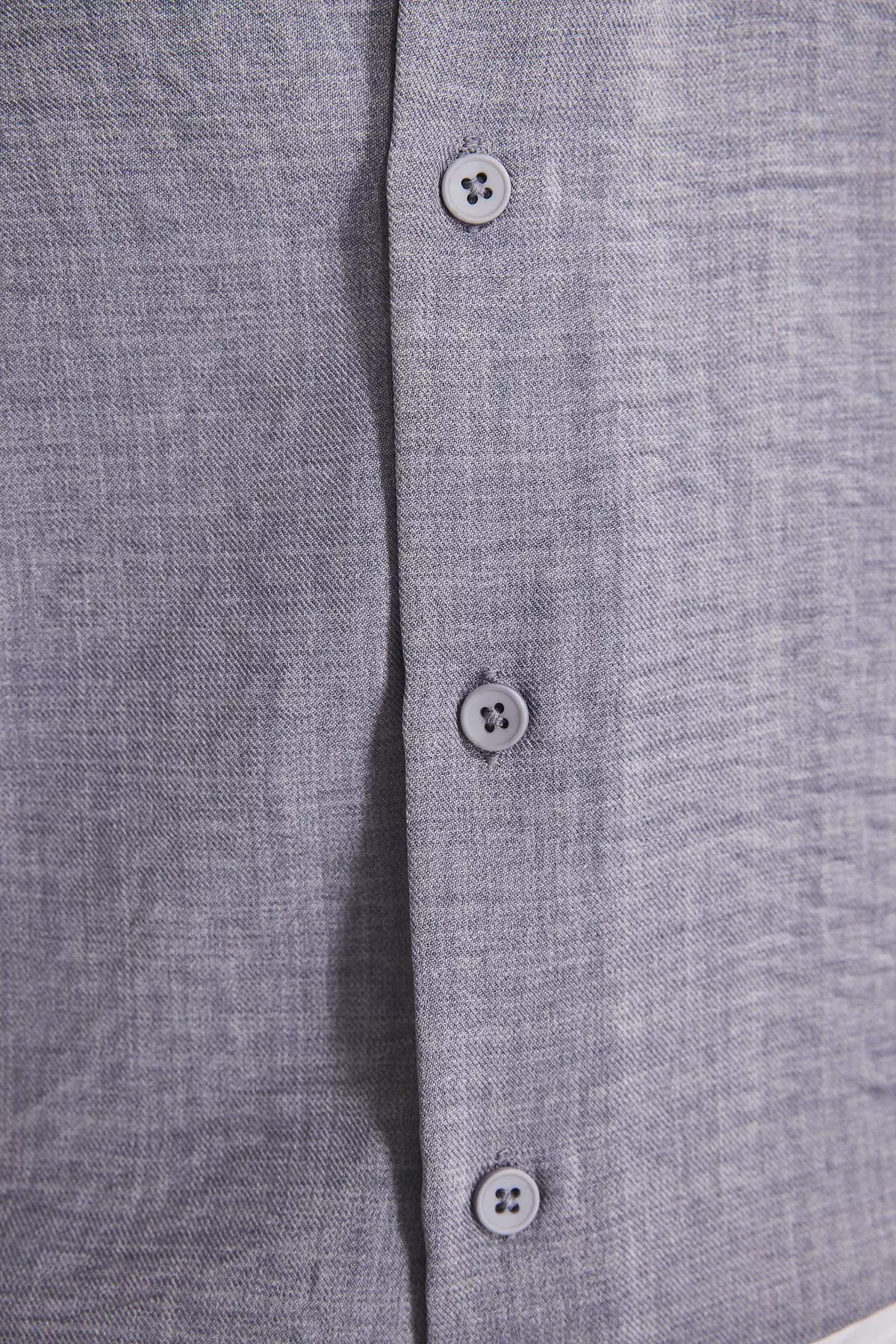 Grey Regular Fit Linen Look Loose Loose Shirt TMNSS25GO00075