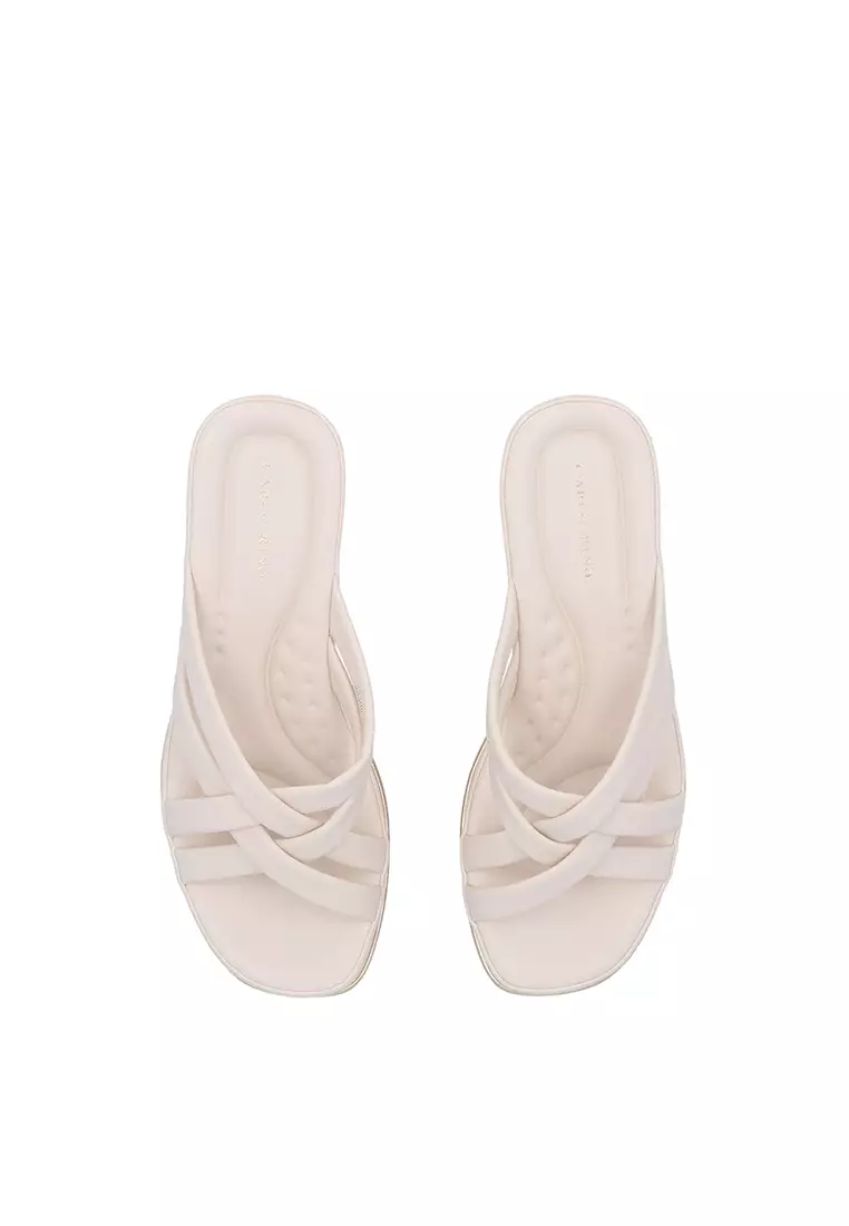 Beige CR Alaia Wedge Sandals