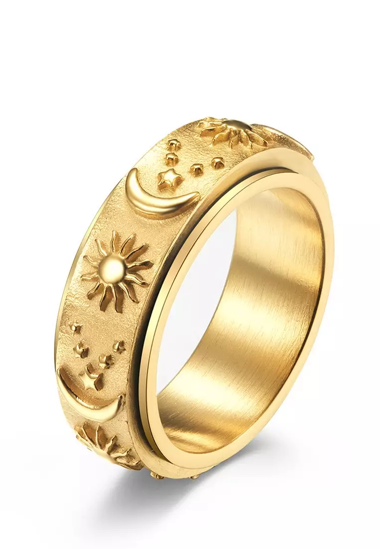 Gold steel ring discount