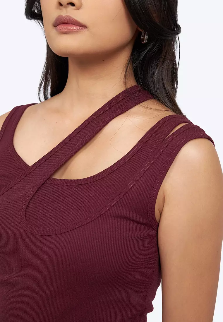Jual COLORBOX Asymmetric Fitted Tank Top Original 2026 | ZALORA Indonesia