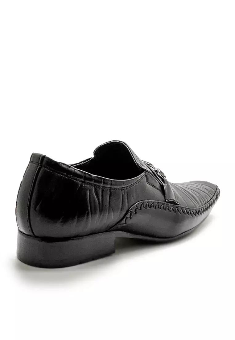 William Men Shoes Formal Pantofel Kulit Asli - Black