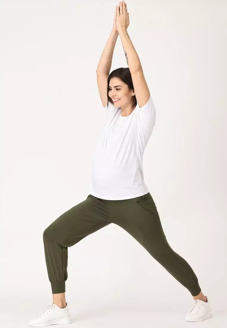 Comfy Maternity Joggers Olive