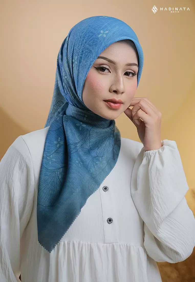 Hadinata Batik Hijab Premium Harmony Blue