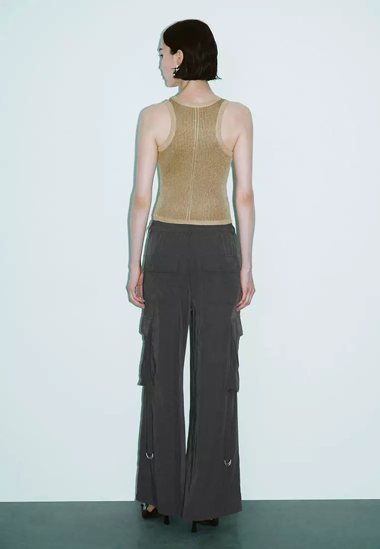 UR秋季新款女装潮流百搭撞色纹理修身针织背心UWJ940029