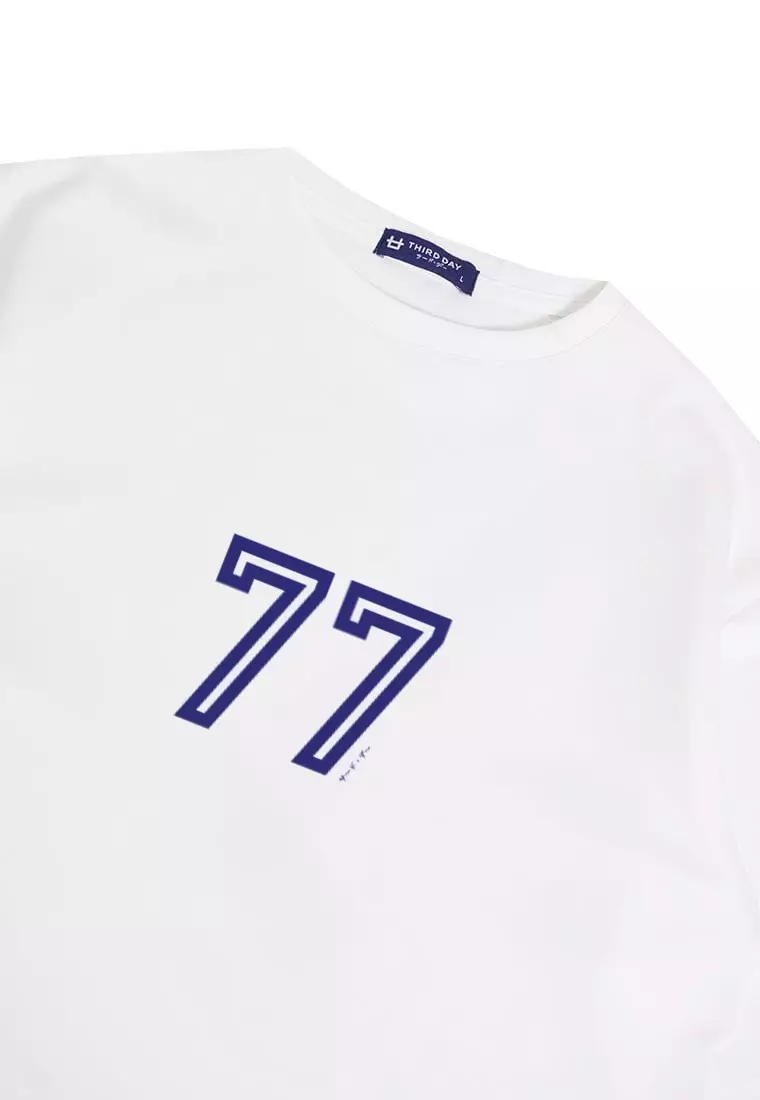 MTR66 Kaos Oversize Basket ScubaLux Tebal Anti Kusut angka 77 Putih