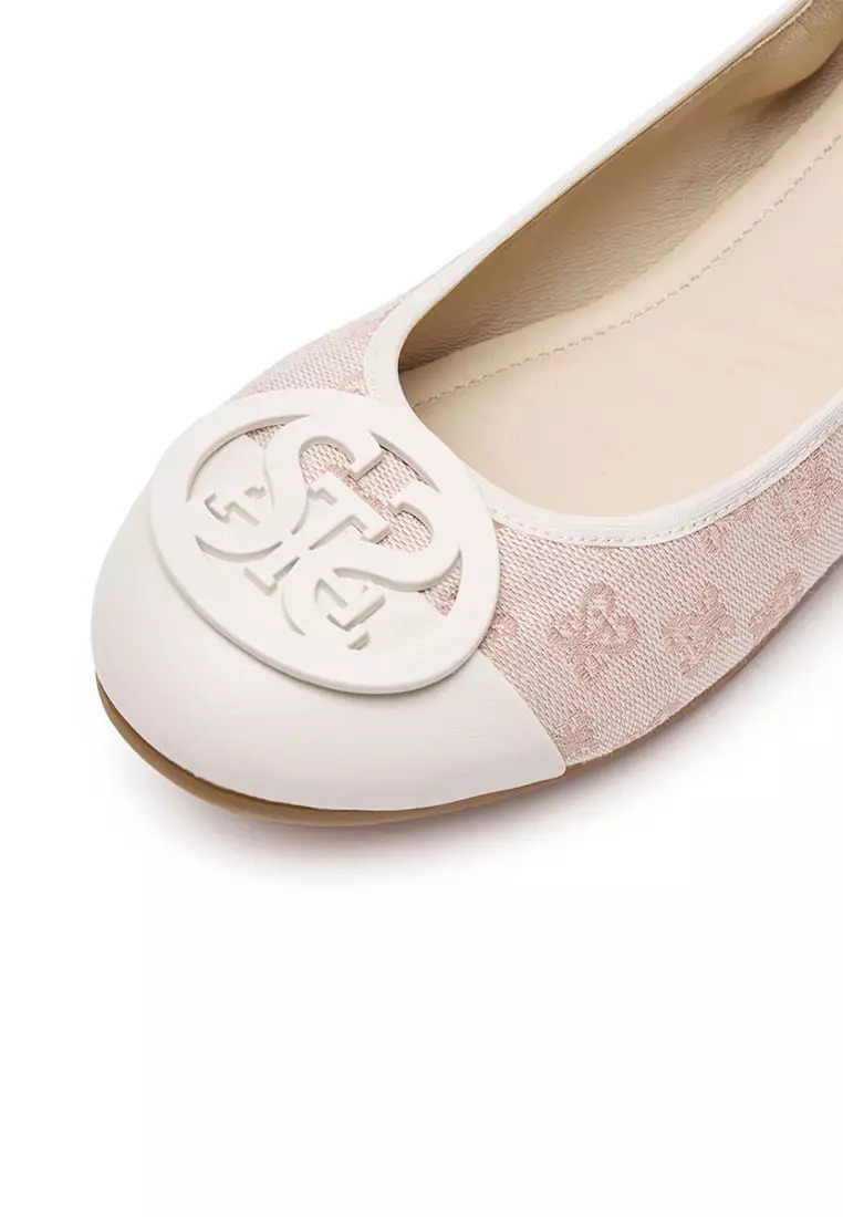 Staccato Classic St Buckle Monogram Duo Tone Flats - Pink (9CP63-PIN)