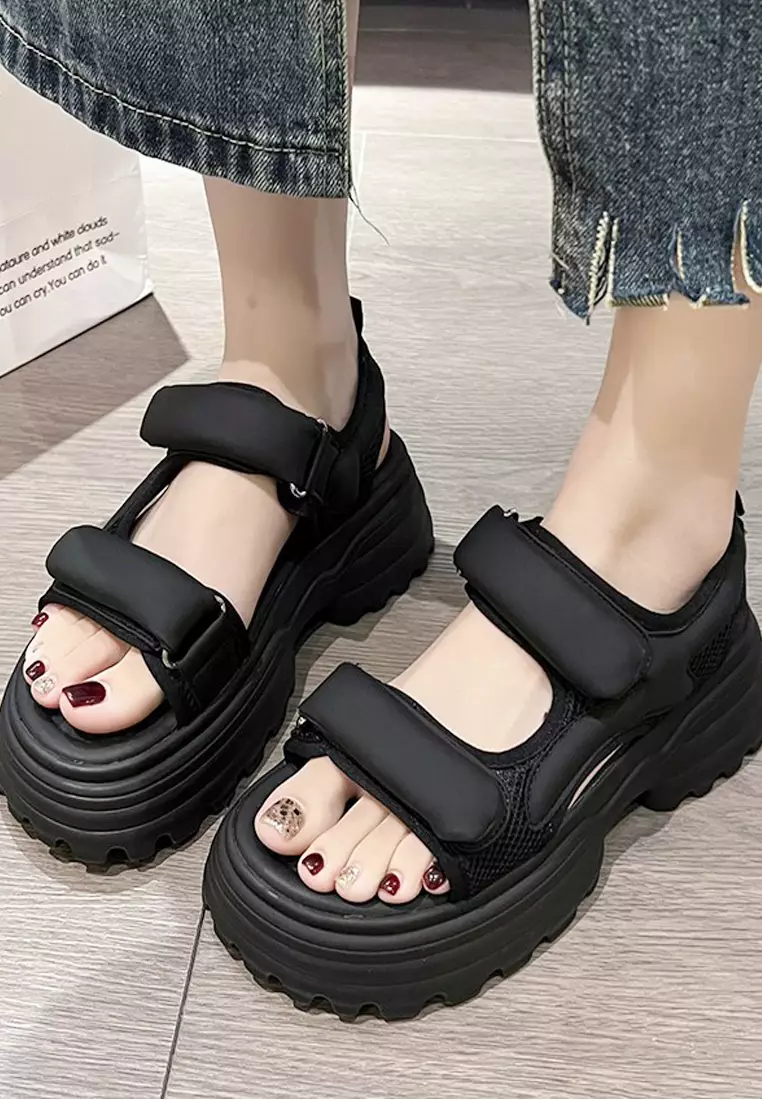 Velcro best sale platform sandals