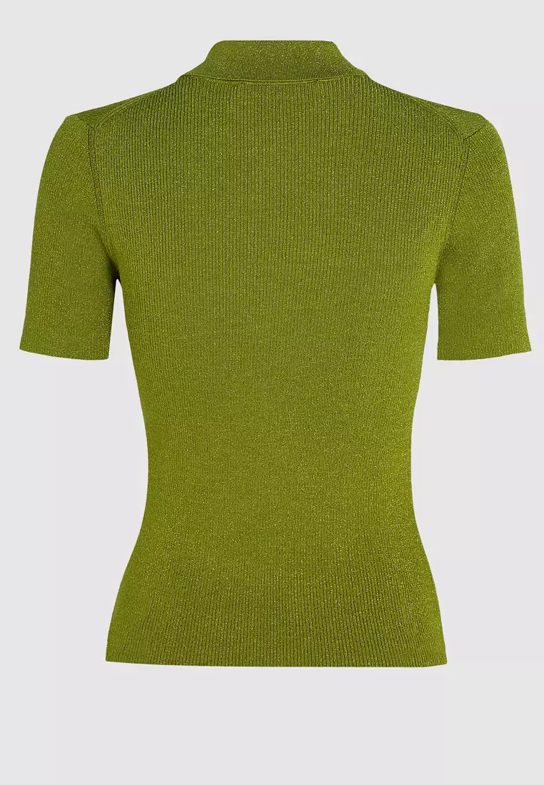 Lurex Knit Polo Shirt