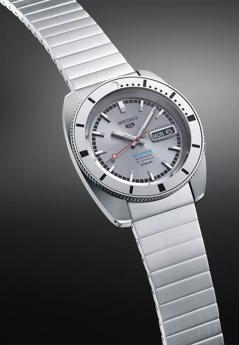 Seiko 5 Sports ‘Ash Blue’ 1968 Heritage Design Re-creation Limited Edition Automatic Watch SRPL03K1