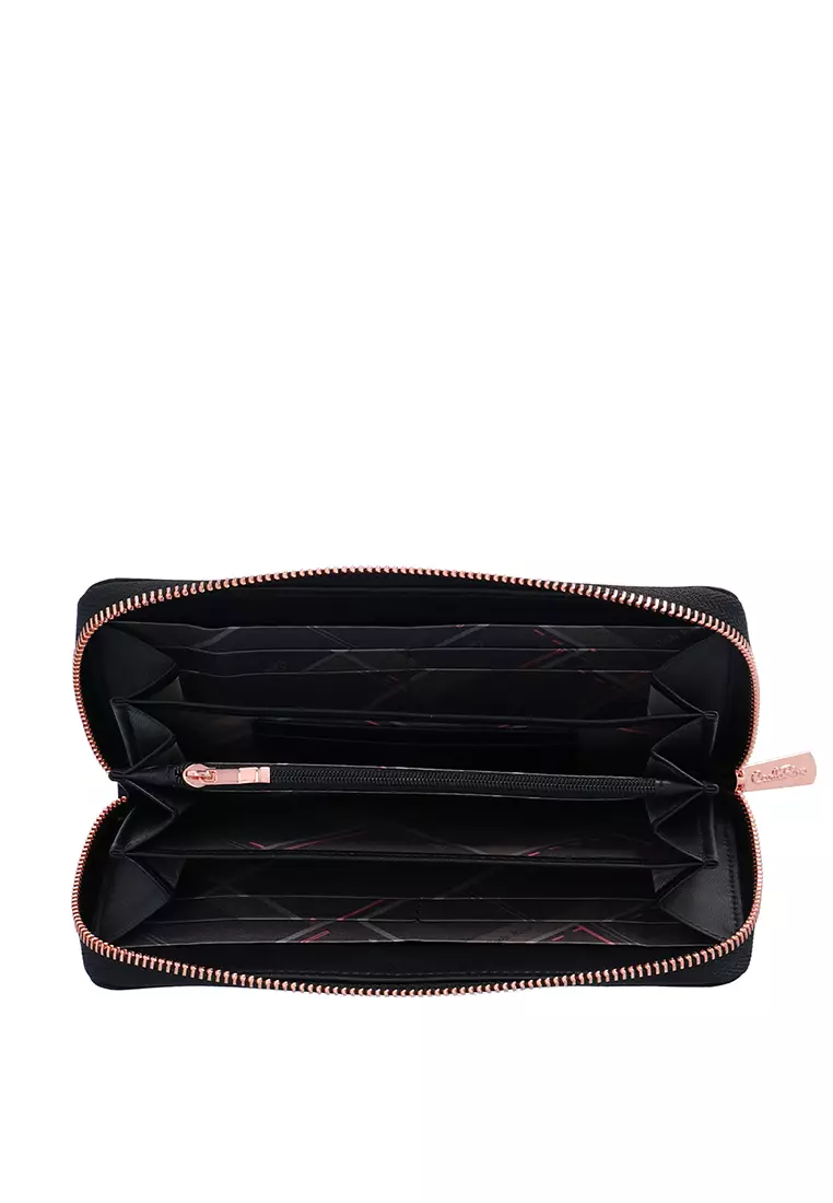 Black Carlo GEO Nylon Zip Around Wallet
