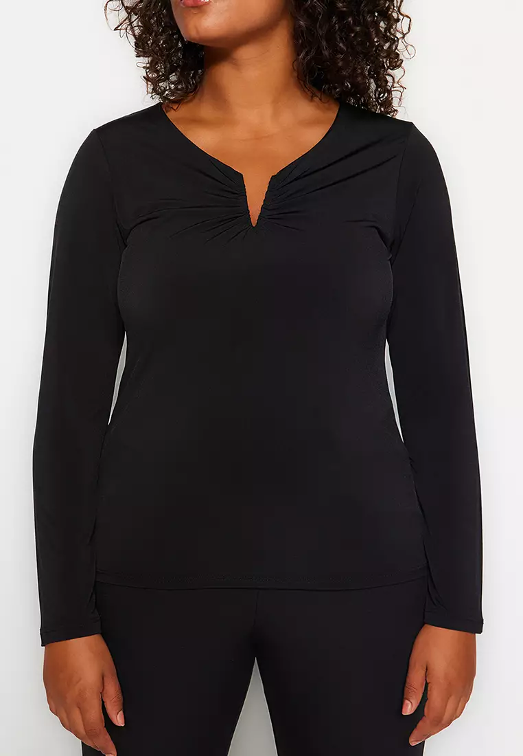 Plus Size Sandy V-Neck Blouse