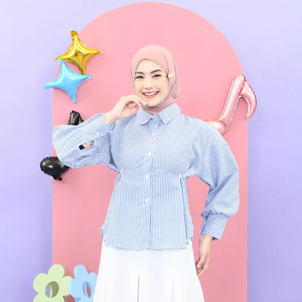 Dyandra Kemeja - Stripe Blue M19735 R44S4