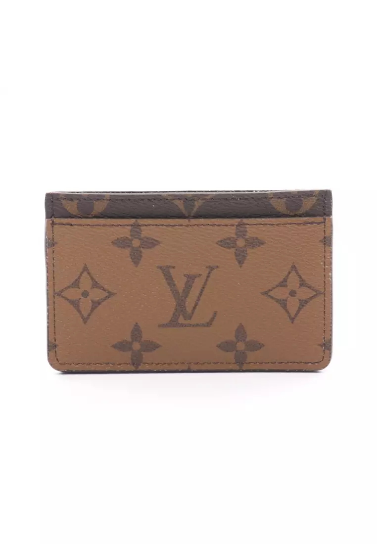 Louis Vuitton 2021 Pre-Owned Monogram Reverse Card Case - Brown for Women