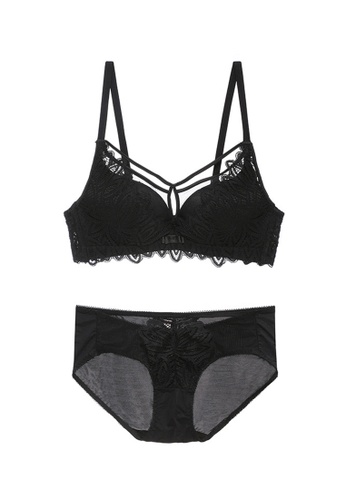 ZITIQUE black Women's Sexy Push Up Lingerie Set (Bra and Underwear) - Black 489CBUS3992830GS_1