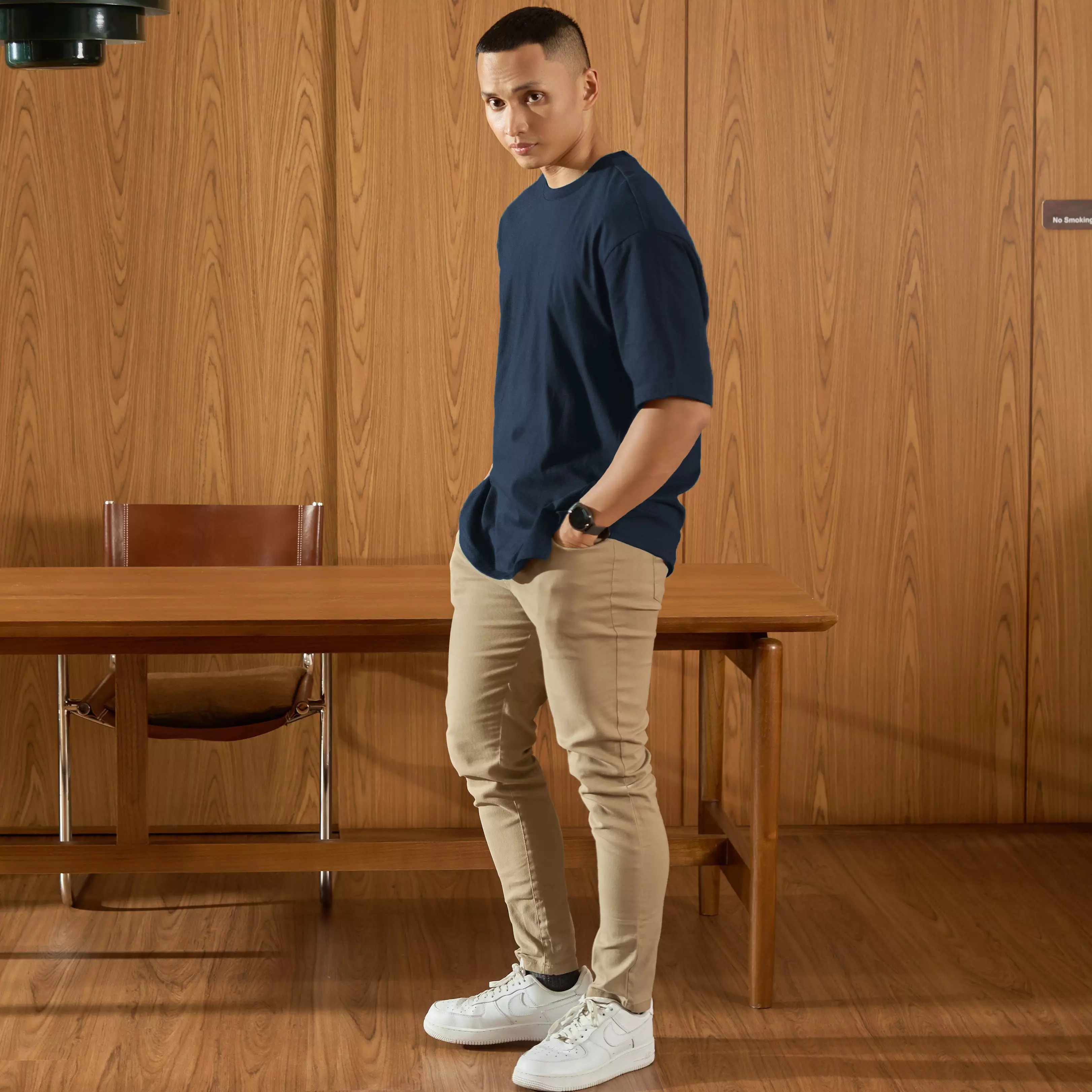 Kale Dexter Navy / Kaos Oversize Lengan Pendek Pria / Unisex