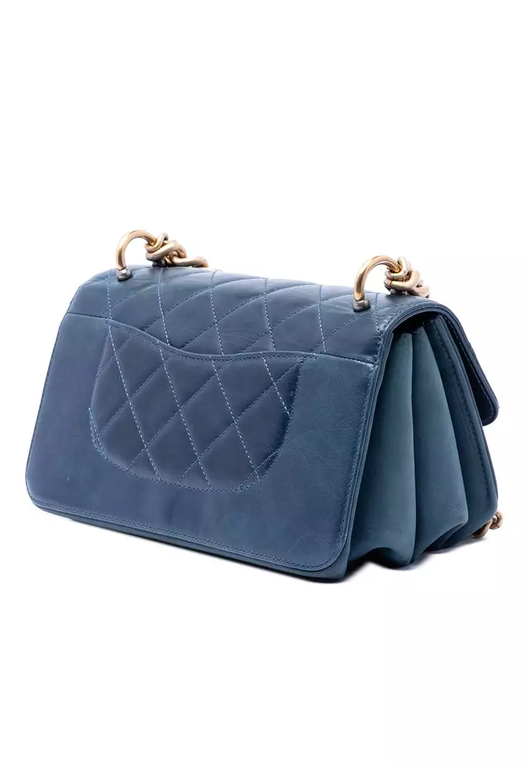 Pre-Loved Chanel Small Quilted Calfskin Straight Lined Flap