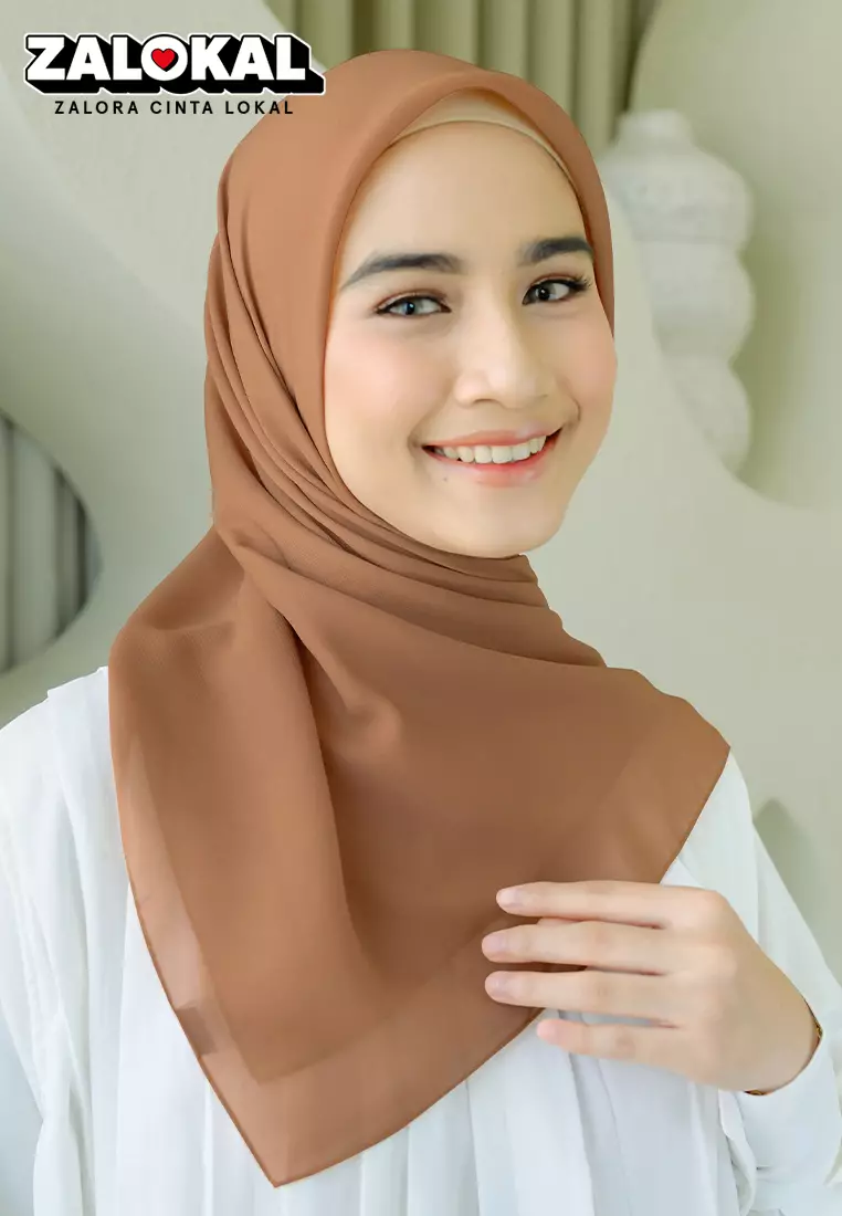 Polly Cotton (Hijab Segiempat Bella Square) Cinnamon