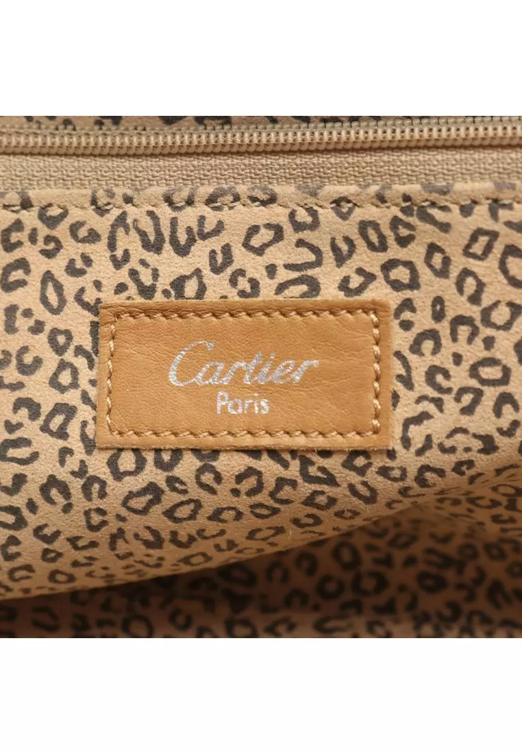 Pre-Loved Cartier panthère Handbag leather beige