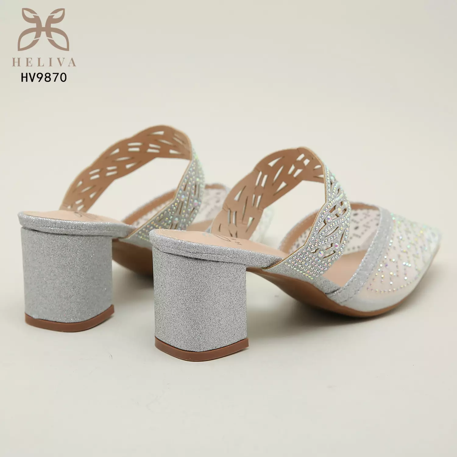 Heliva Esty High Heels Glitter Pointed Shoes Semi Transparent