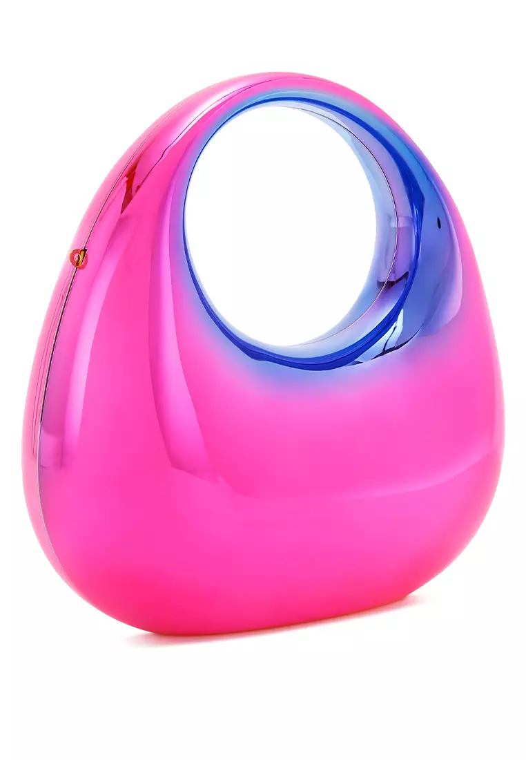 Tas Genggam Mini Metalik Akrilik Berwarna-warni