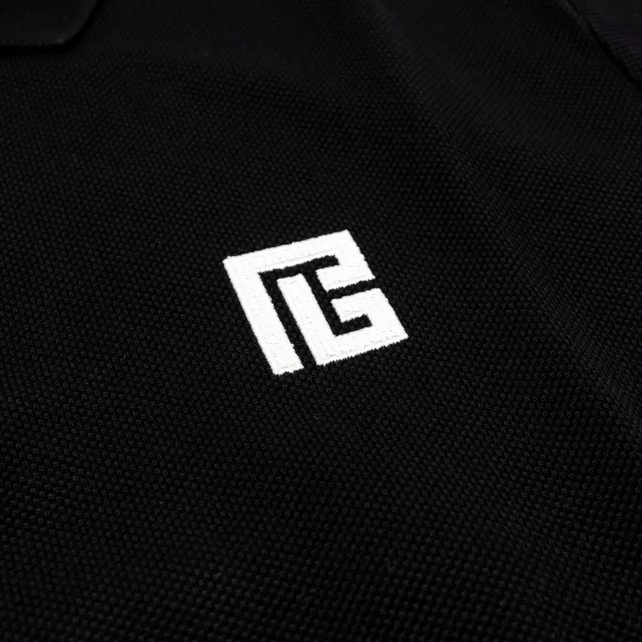 Embroidered PB Logo Cotton Polo Shirt Black