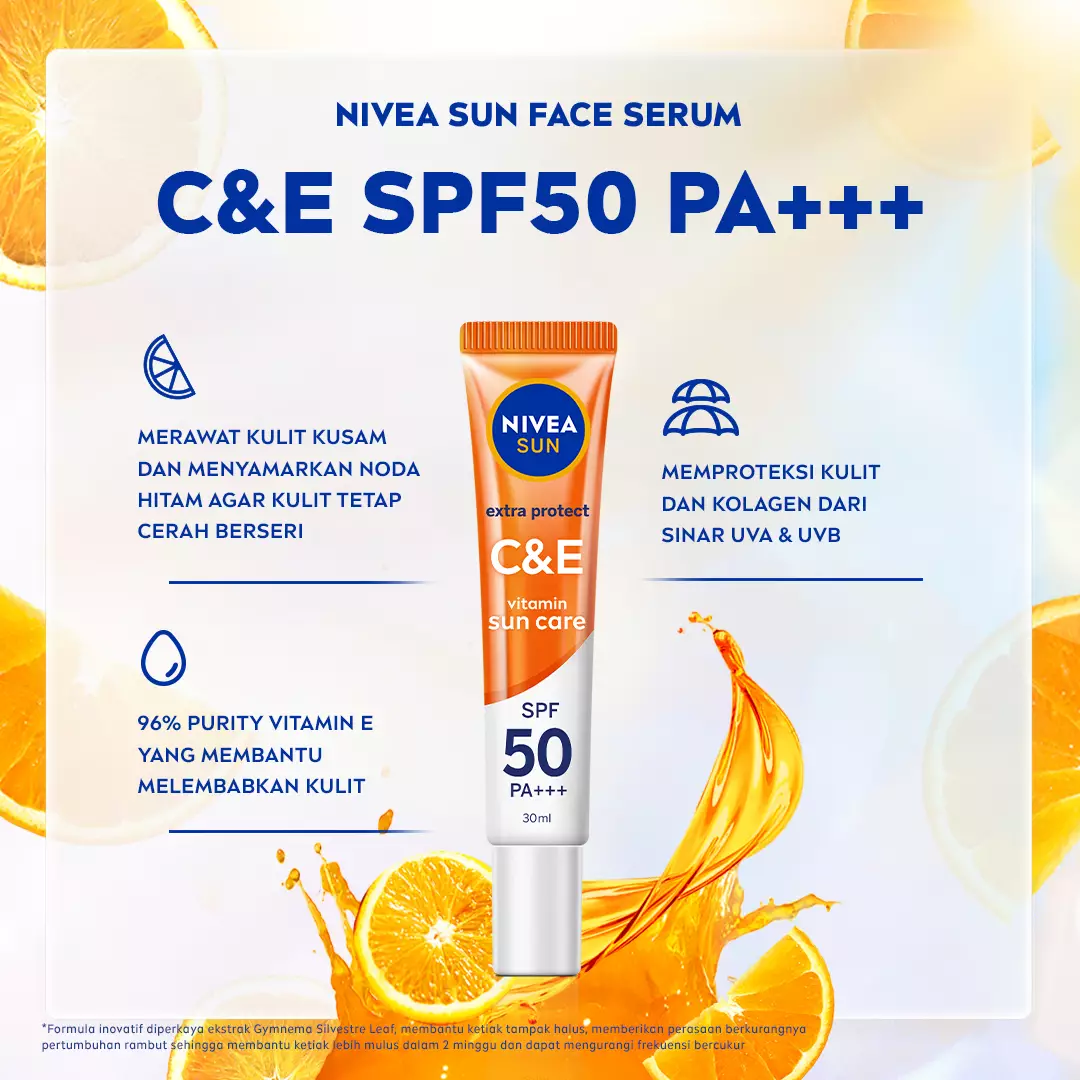 NIVEA Sun Extra Protect C&E 30ml - Sunblock Wajah, Vitamin C&E, SPF50